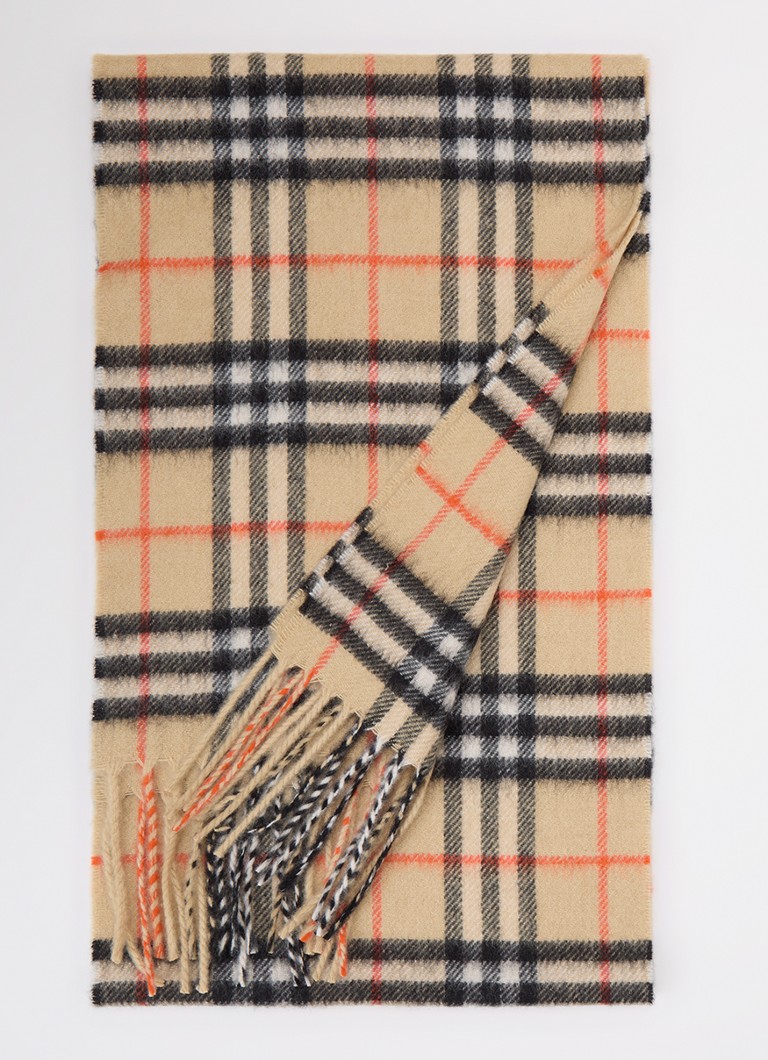 Burberry Meisjes Sjaal van kasjmier met ruitdessin 125 x 25 cm in de kleur Zand, maat: 1sz