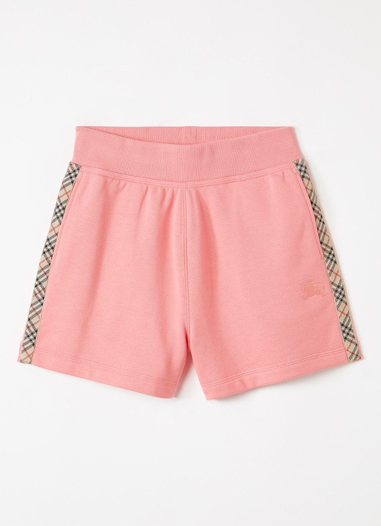Burberry Meisjes Caterina straight fit korte joggingbroek met logoband in de kleur Zalmroze, maat: 164