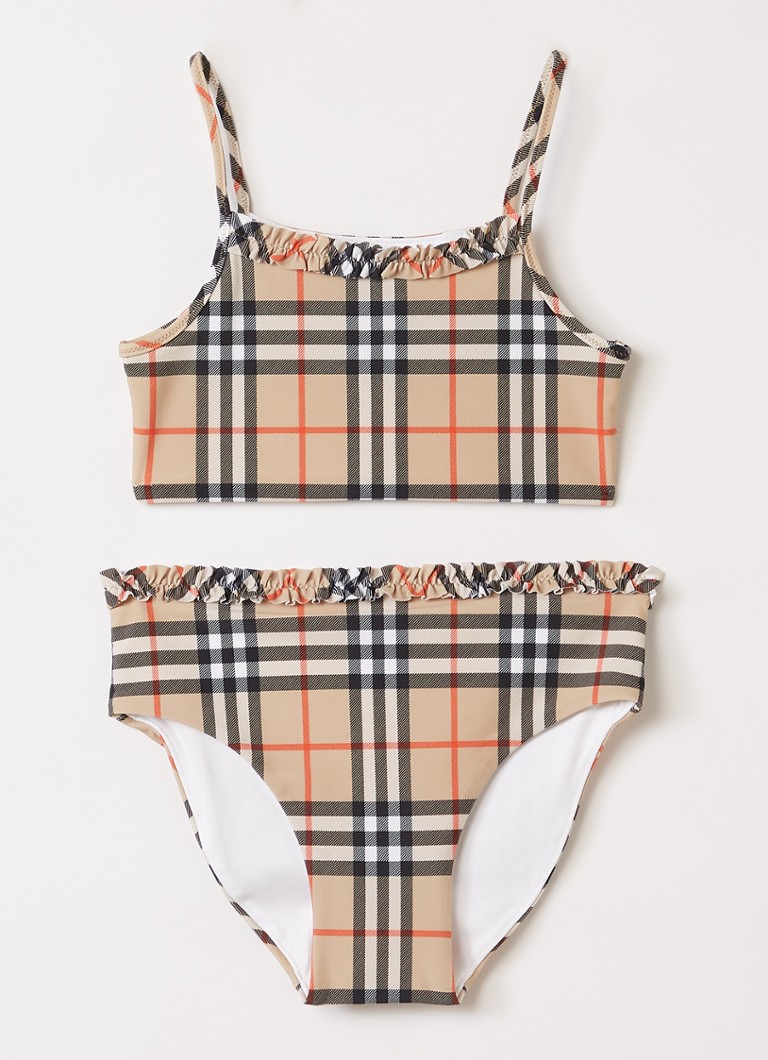 Burberry Meisjes Babette bikiniset met ruitdessin in de kleur Khaki, maat: 116