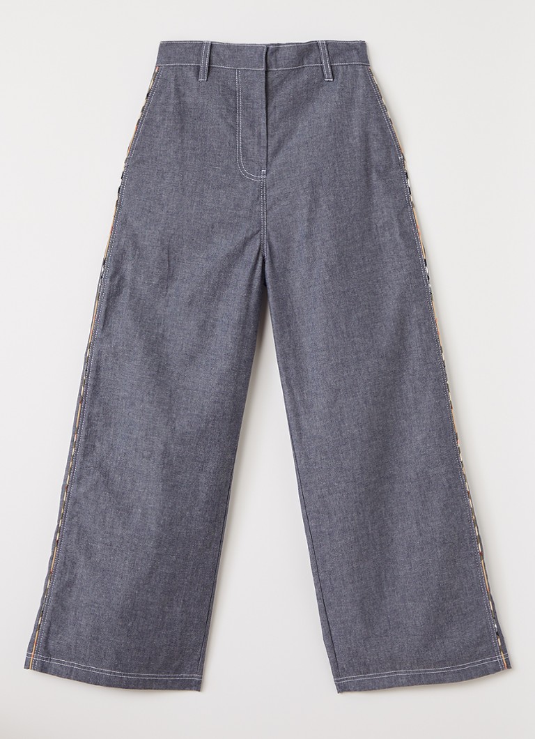 Burberry Meisjes Loose fit broek van chambray in de kleur Blauw, maat: 164