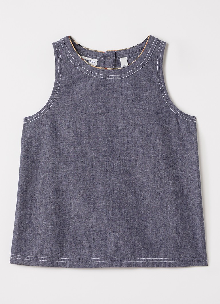 Burberry Meisjes Top van chambray in de kleur Blauw, maat: 128