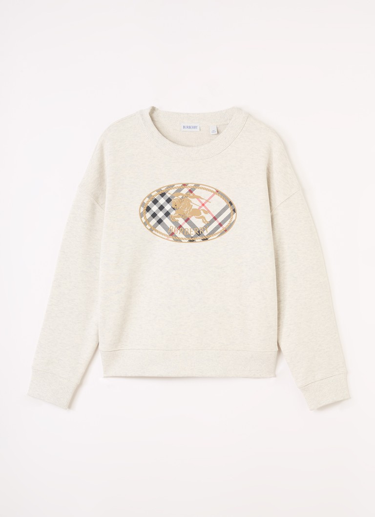 Burberry Meisjes Isla sweater met logoprint in de kleur Gebroken wit, maat: 12Y=152