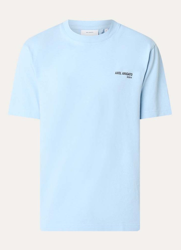 Axel Arigato Heren Legacy T-shirt met logo in de kleur Lichtblauw, maat: S