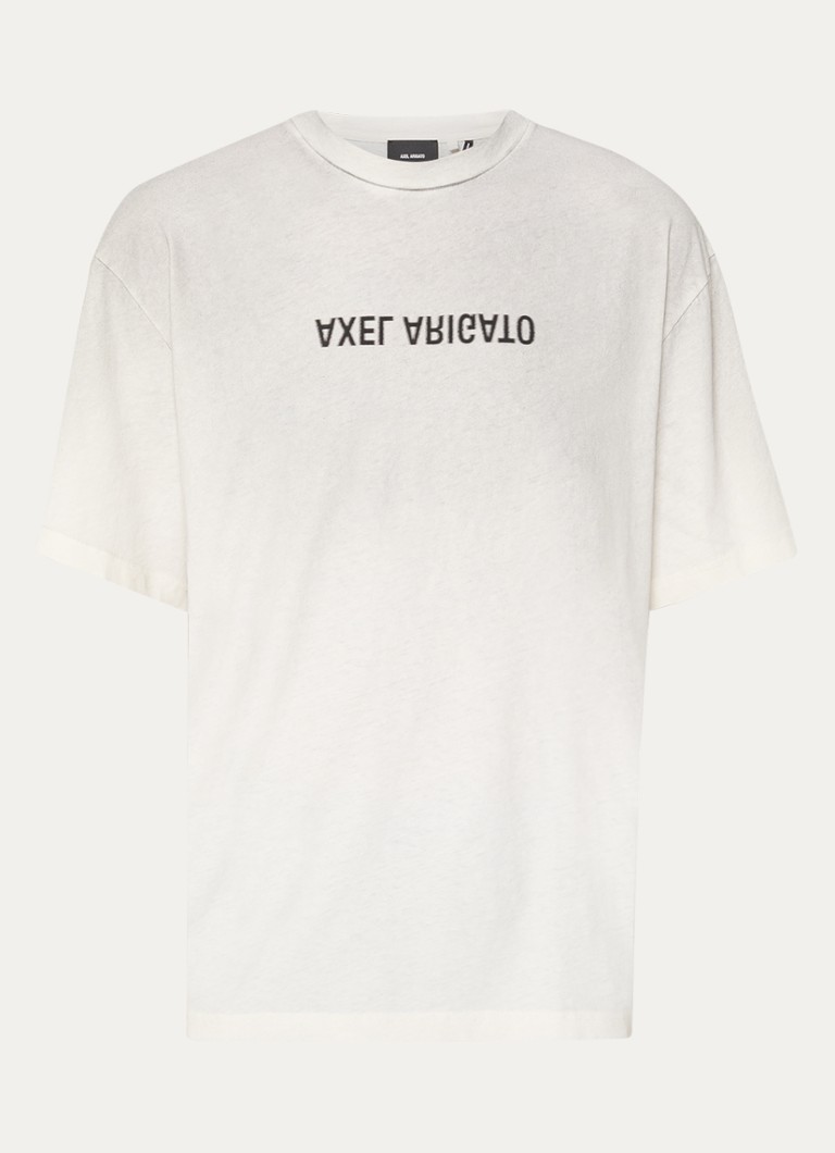 Axel Arigato Heren Distort T-shirt met logo in de kleur Wit, maat: XL