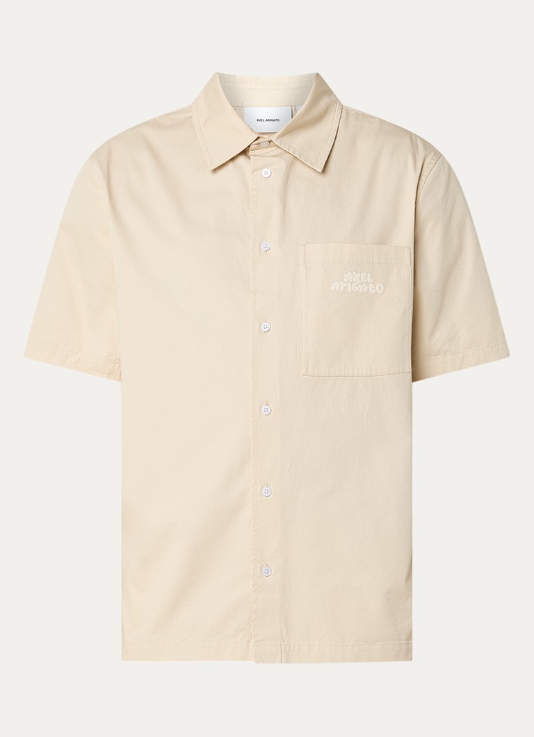 Axel Arigato Heren Drew overhemd met logoborduring in de kleur Beige, maat: L