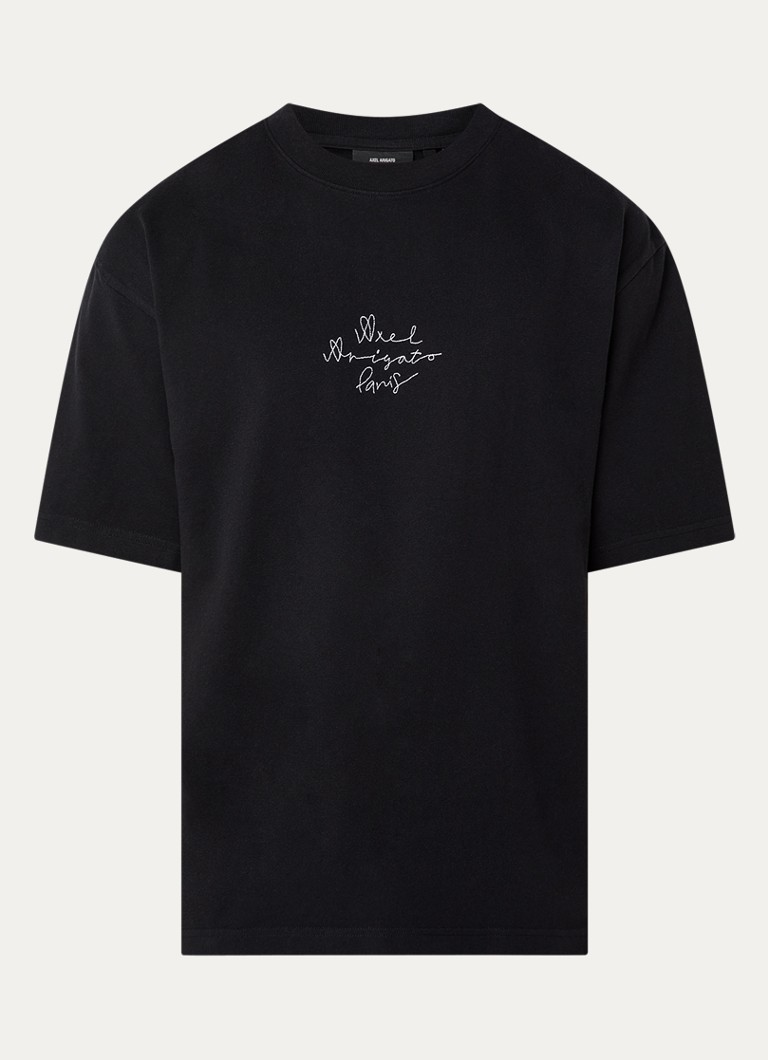 Axel Arigato Heren Paris T-shirt met logoborduring in de kleur Zwart, maat: L