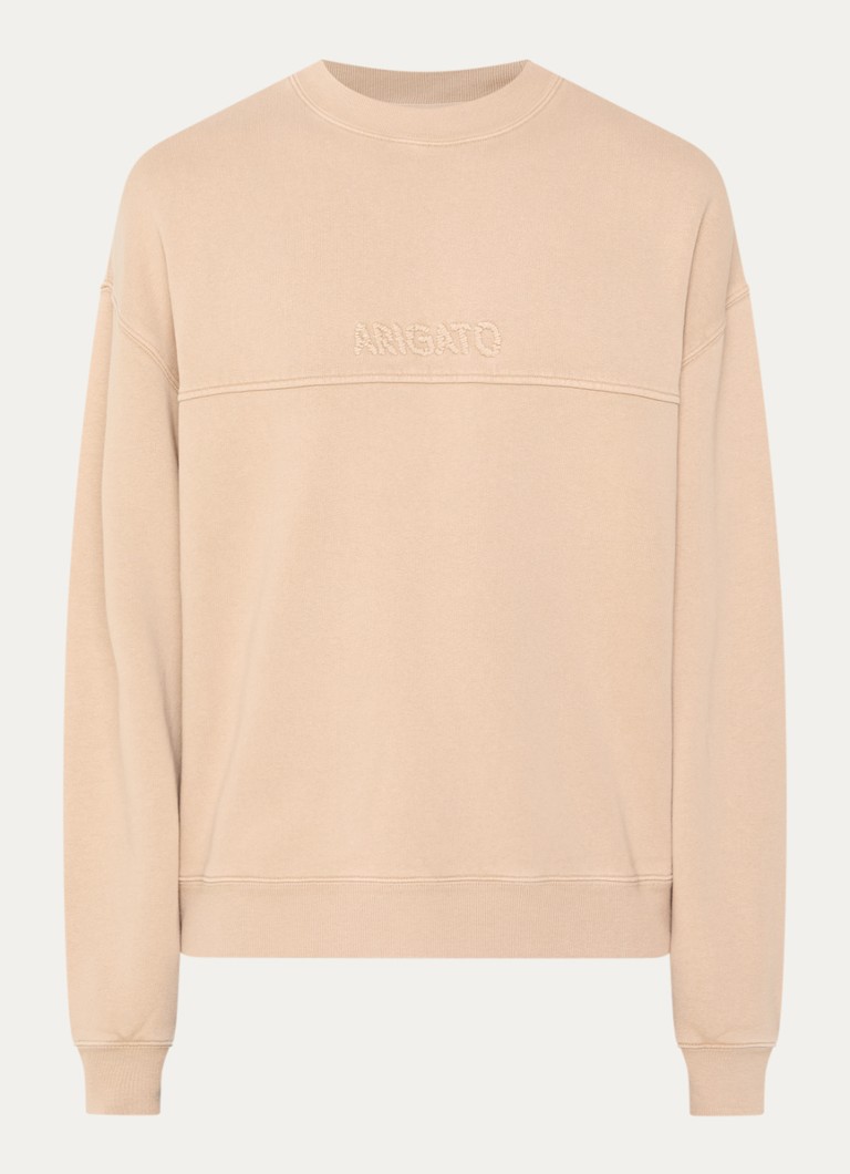 Axel Arigato Heren Sweater met logoborduring in de kleur Camel, maat: M
