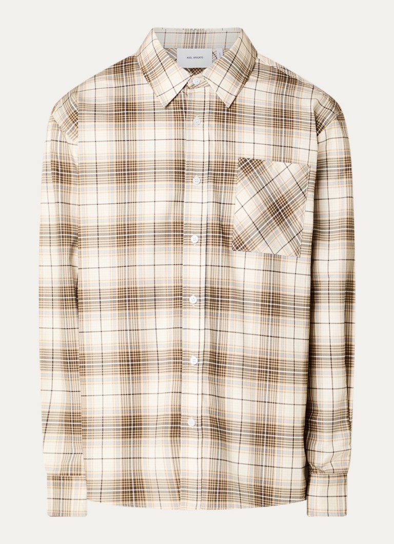 Axel Arigato Heren Wicked overshirt met ruitdessin in de kleur Gebroken wit, maat: S