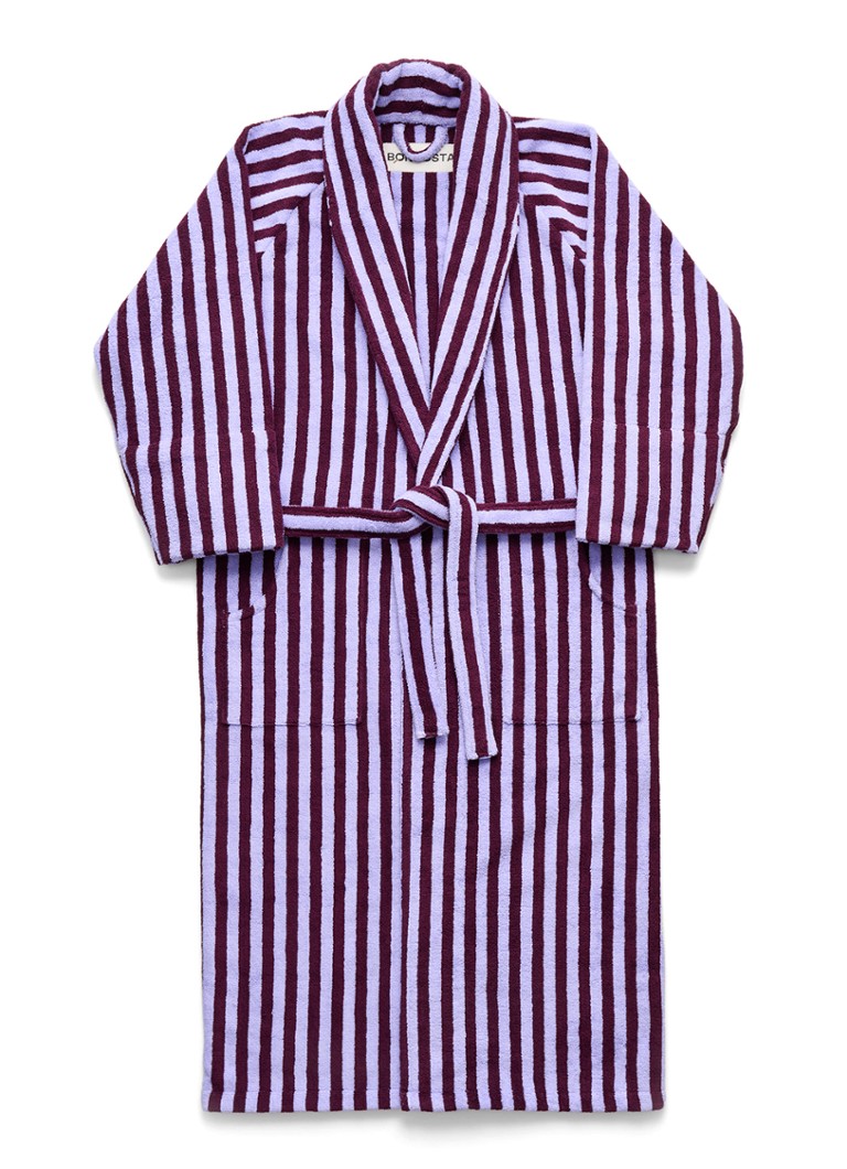 Bongusta Dames Naram badjas met streepprint in de kleur Lavendel, maat: L/XL