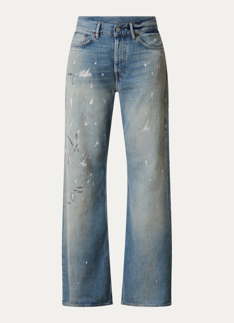 Acne Studios Dames High waist flared jeans met lichte wassing in de kleur Indigo, maat: W28/L32