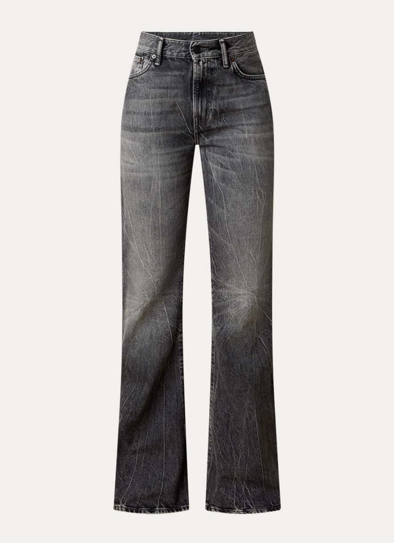 Acne Studios Dames High waist flared jeans met gekleurde wassing in de kleur Grijs, maat: L