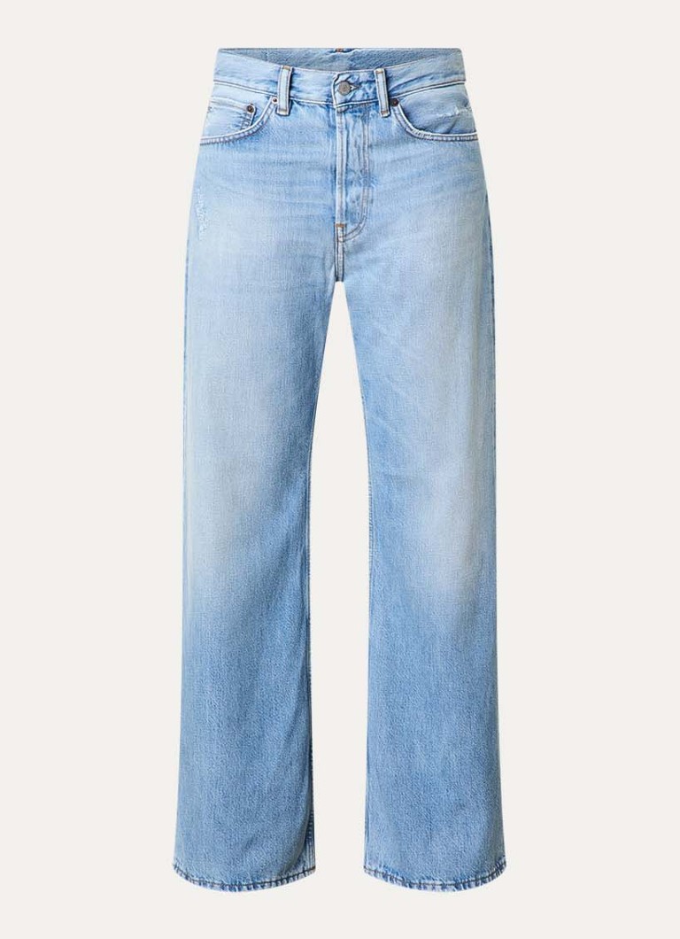 Acne Studios Dames High waist loose fit jeans met lichte wassing in de kleur Indigo, maat: W30/L32