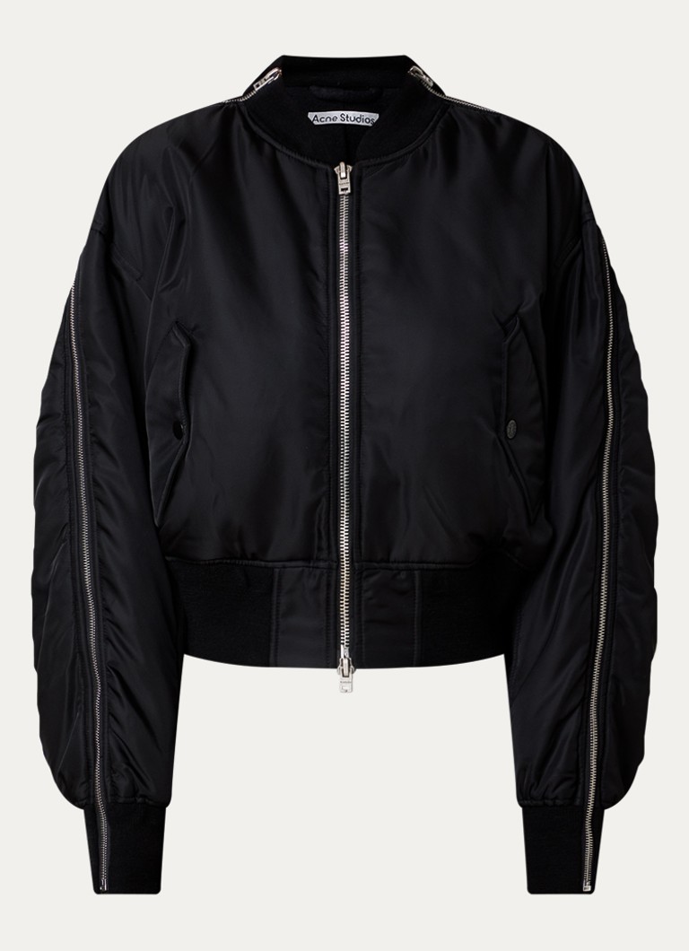Acne Studios Dames Bomberjack met klepzakken in de kleur Zwart, maat: 36