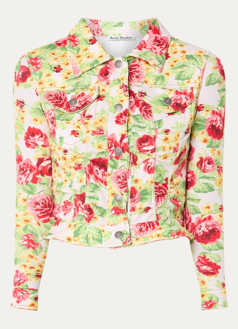 Acne Studios Dames Jack met bloemenprint in de kleur Roze, maat: XS