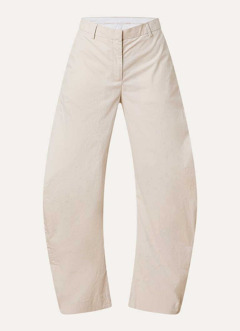 Acne Studios Dames Mid waist wide fit chino met steekzakken in de kleur Creme, maat: 36
