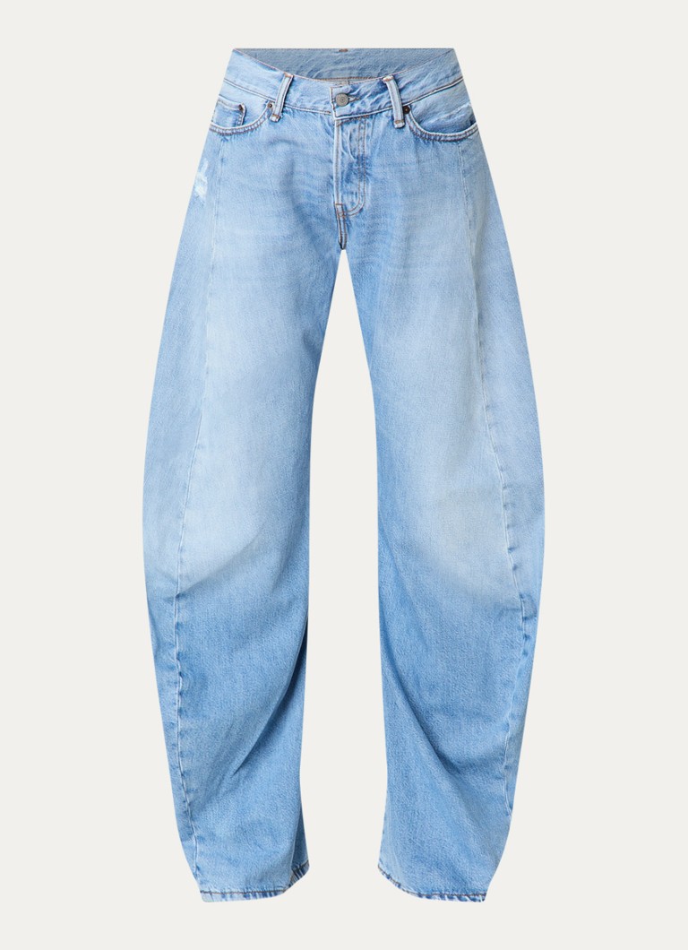 Acne Studios Dames High waist balloon fit jeans met lichte wassing in de kleur Indigo, maat: W28/L32