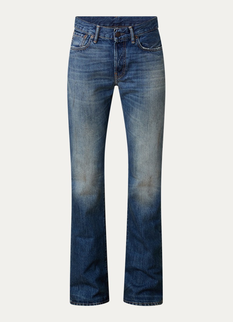 Acne Studios Dames Low waist slim fit jeans met medium wassing in de kleur Indigo, maat: M