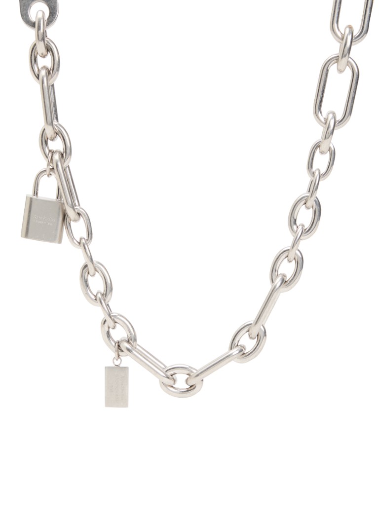 Acne Studios Dames Logo Padlock ketting met hanger in de kleur Zilver, maat: One Size