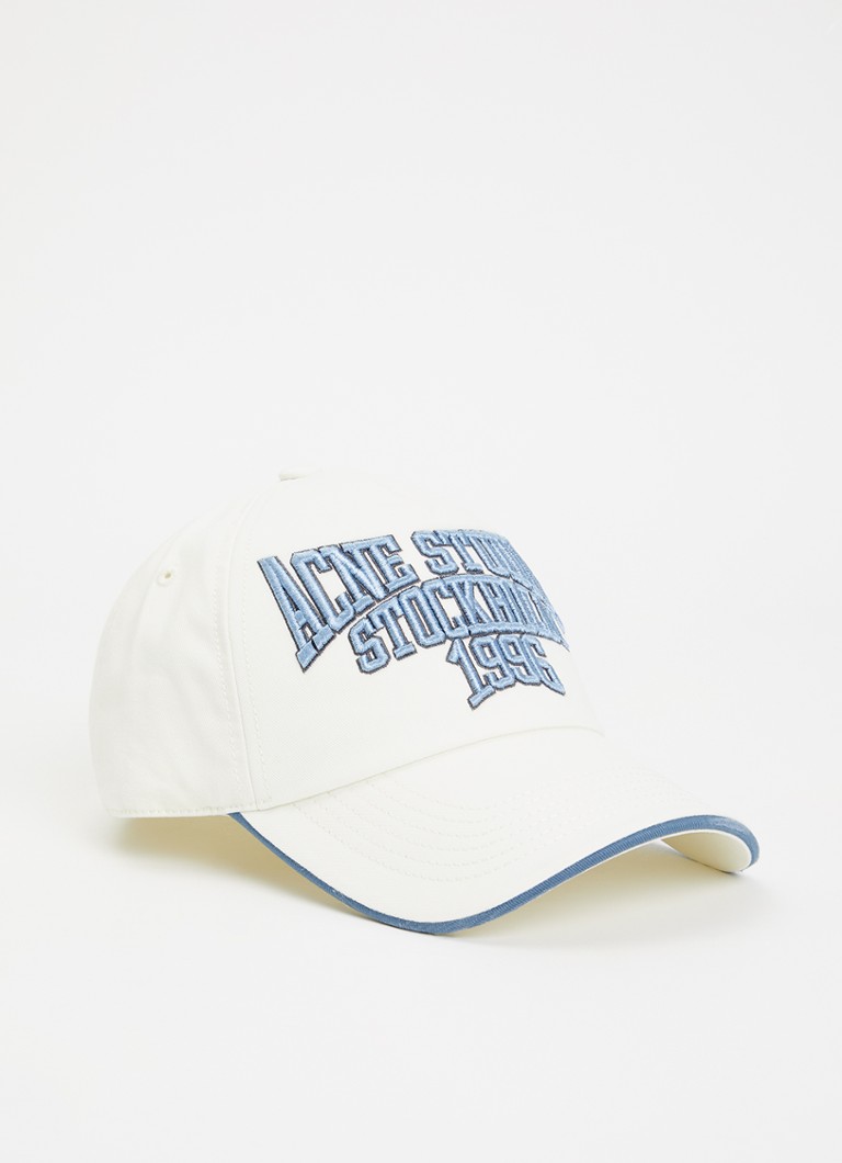 Acne Studios Dames Pet met logoborduring in de kleur Ivoor, maat: One Size