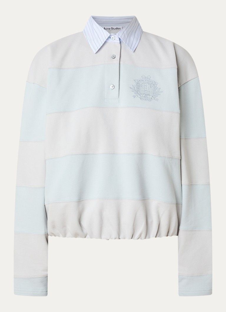 Acne Studios Dames Sweater met logo in de kleur Lichtblauw, maat: S