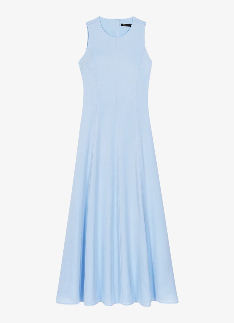 Maje Dames Midi jurk met cut-out detail in de kleur Lichtblauw