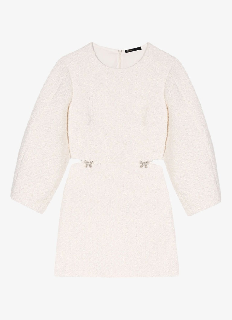 Maje Dames Mini jurk met tweed-look in de kleur Creme