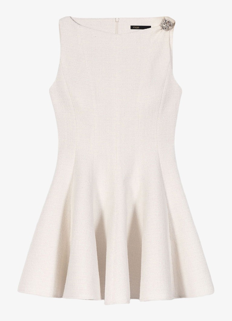 Maje Dames Mini jurk met steekzakken in de kleur Beige