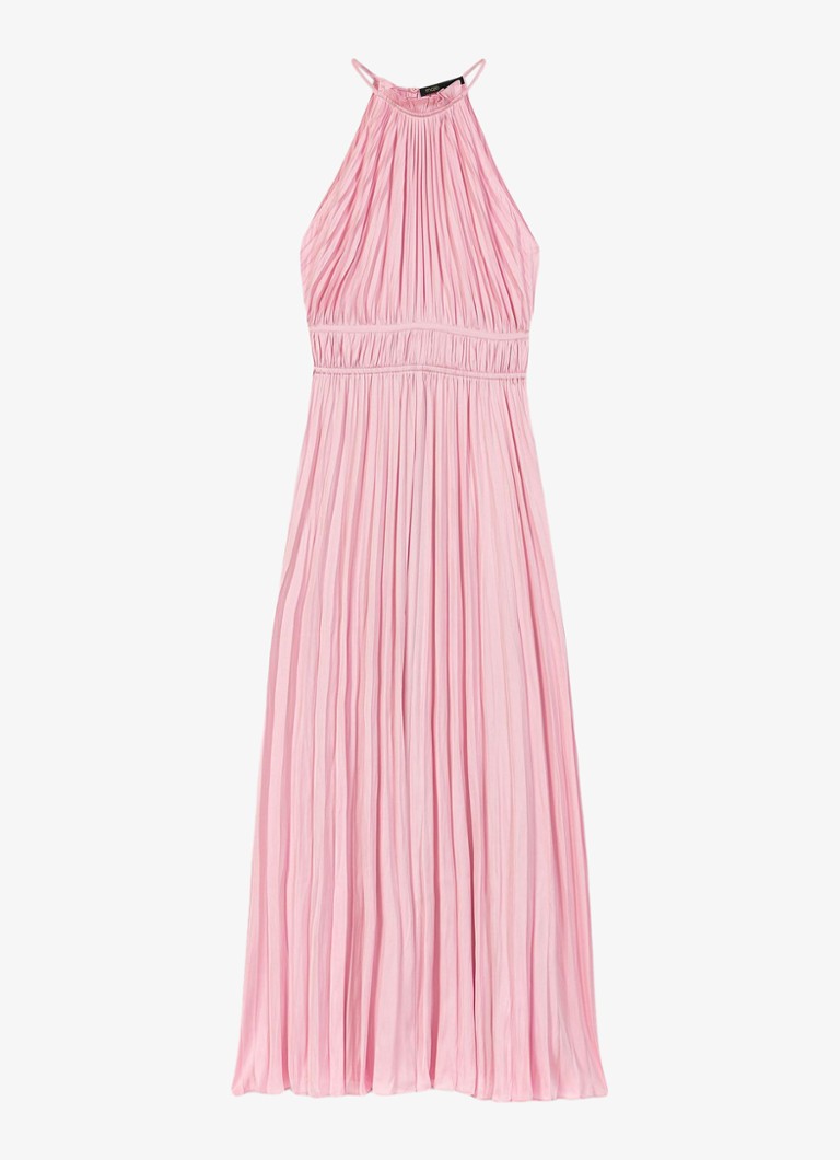 Maje Dames Revilly midi jurk met plooien in de kleur Roze