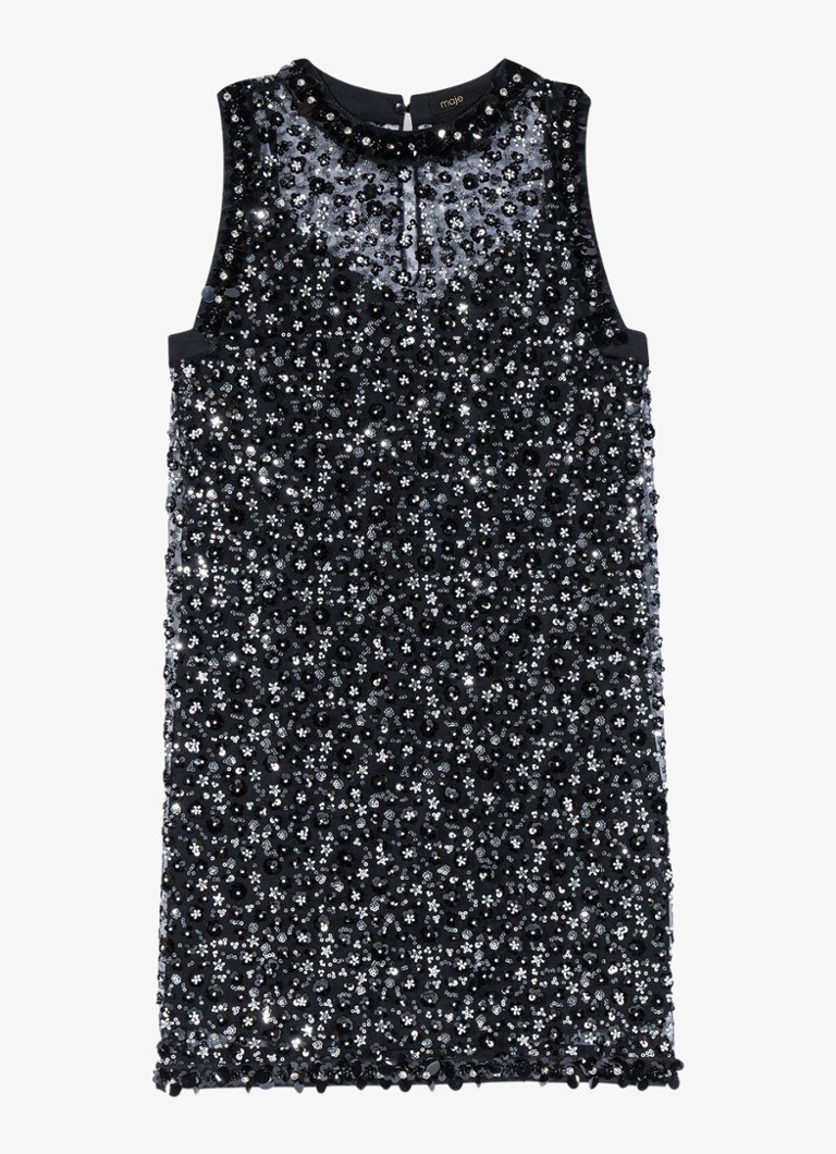 Maje Dames Mini jurk met strass in de kleur Zwart