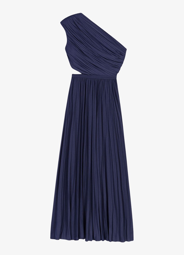 Maje Dames Revi maxi one shoulder jurk met plooien en cut-out detail in de kleur Donkerblauw