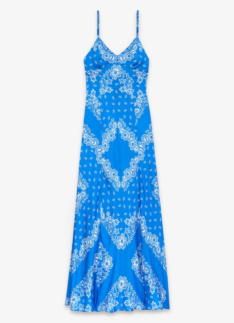 Maje Dames Maxi jurk met paisley print in de kleur Blauw