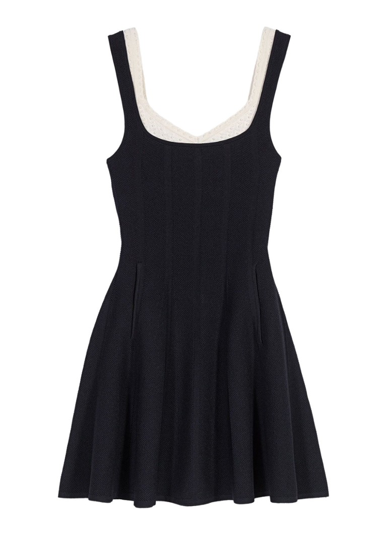 Maje Dames Mini jurk met V-hals in de kleur Zwart