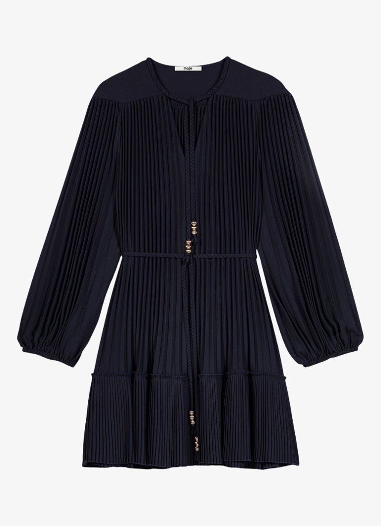 Maje Dames Mini jurk met strikceintuur in de kleur Donkerblauw