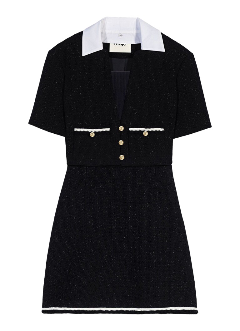 Maje Dames Mini jurk met lurex in de kleur Zwart