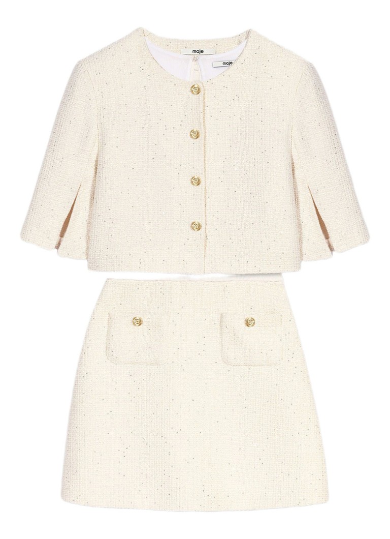 Maje Dames Mini jurk met tweed-look in de kleur Beige