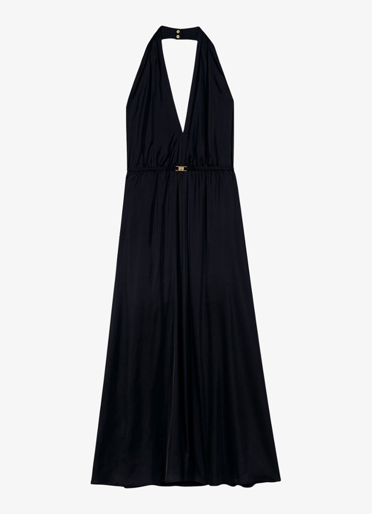 Maje Dames Maxi halter jurk in de kleur Donkerblauw