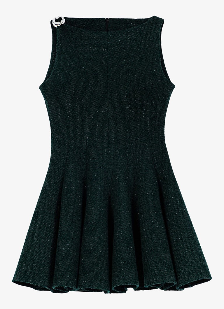 Maje Dames Mini jurk met tweed-look en lurex in de kleur Donkergroen