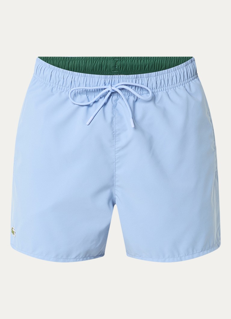 Lacoste Heren Uni zwemshorts met logo en steekzakken in de kleur Lichtblauw, maat: S