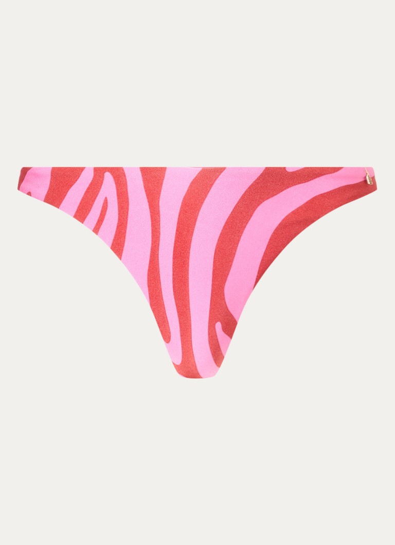 Beachlife Dames High waisted bikinislip met zebraprint in de kleur Roze, maat: 42