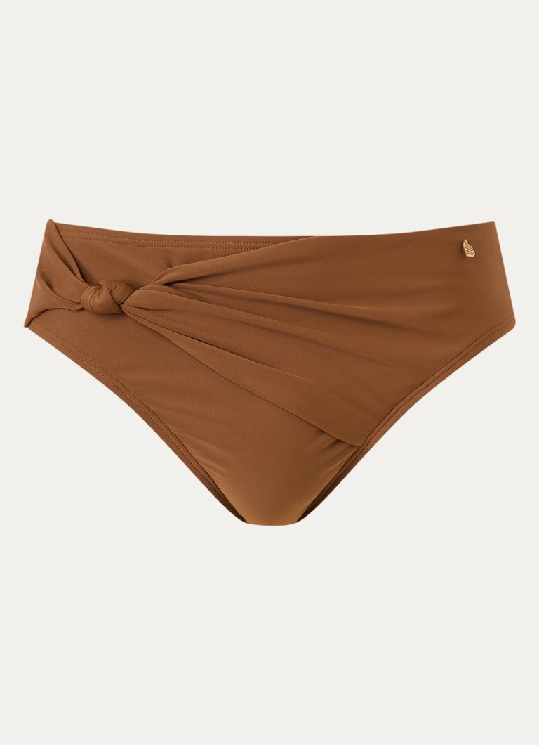 Beachlife Dames Bikinislip met plooidetail in de kleur Bruin, maat: 40