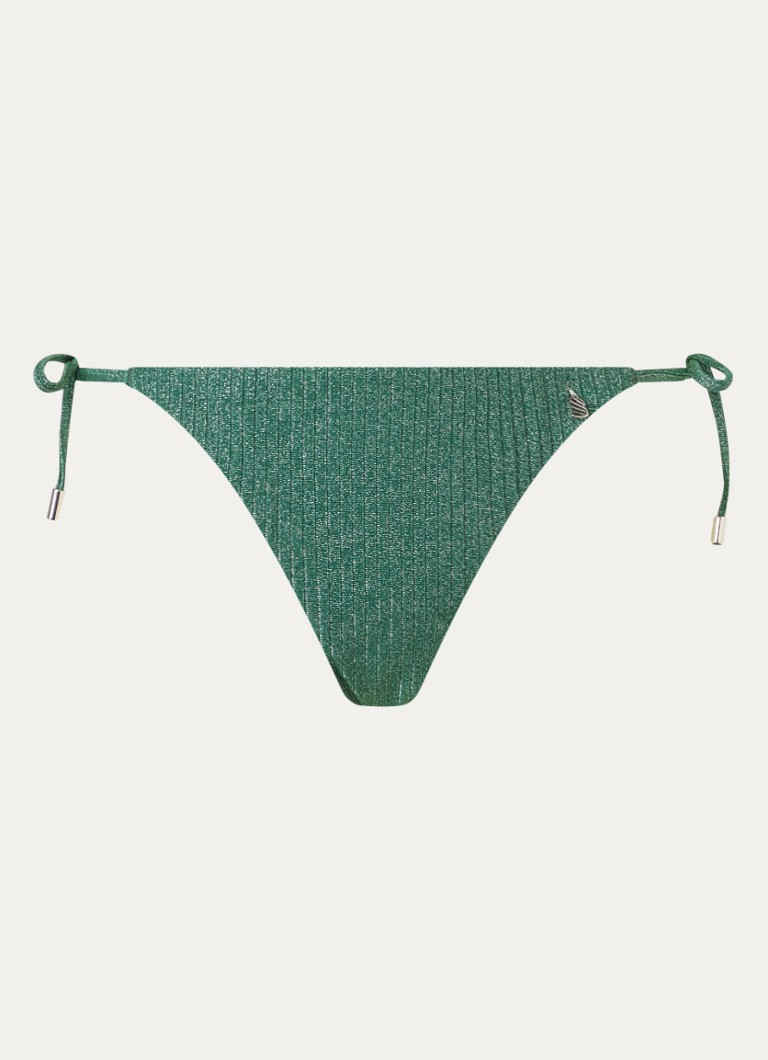 Beachlife Dames Brazillian bikinislip met lurex in de kleur Donkergroen, maat: 42