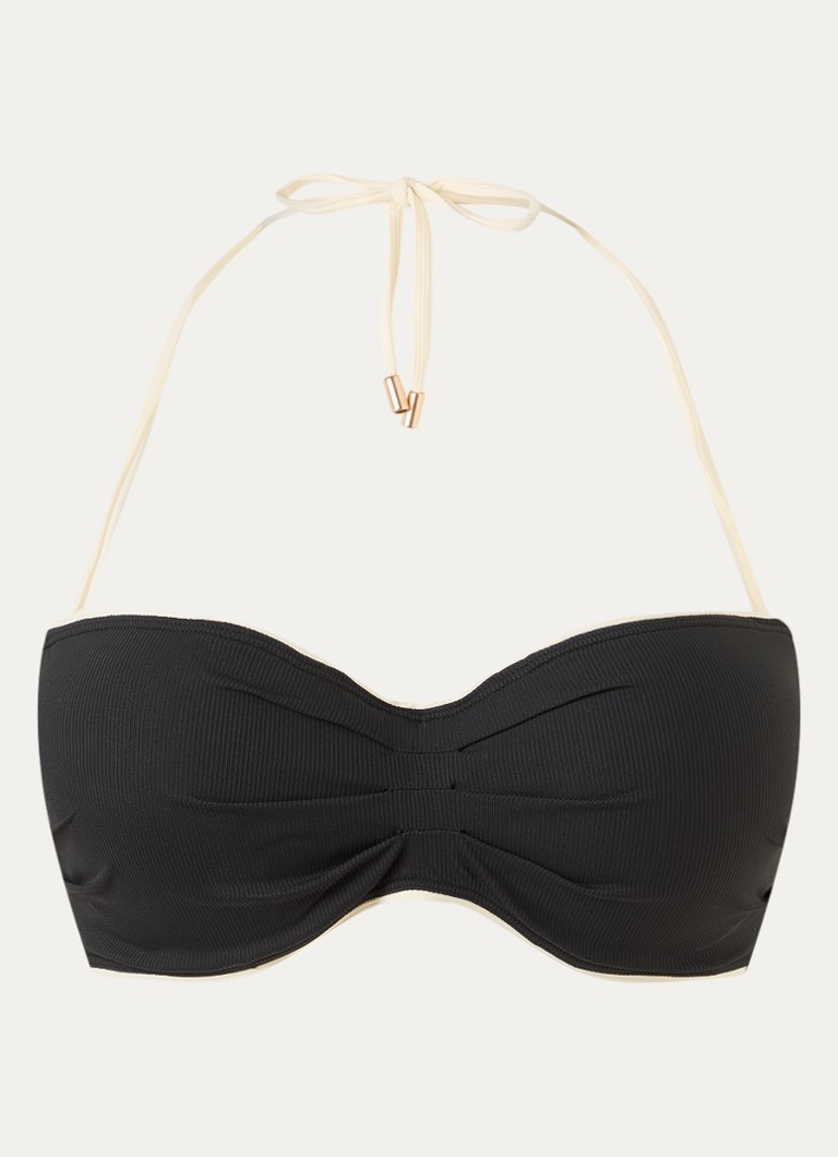 Beachlife Dames Vanilla voorgevormde bandeau bikinitop in de kleur Zwart, maat: 40B