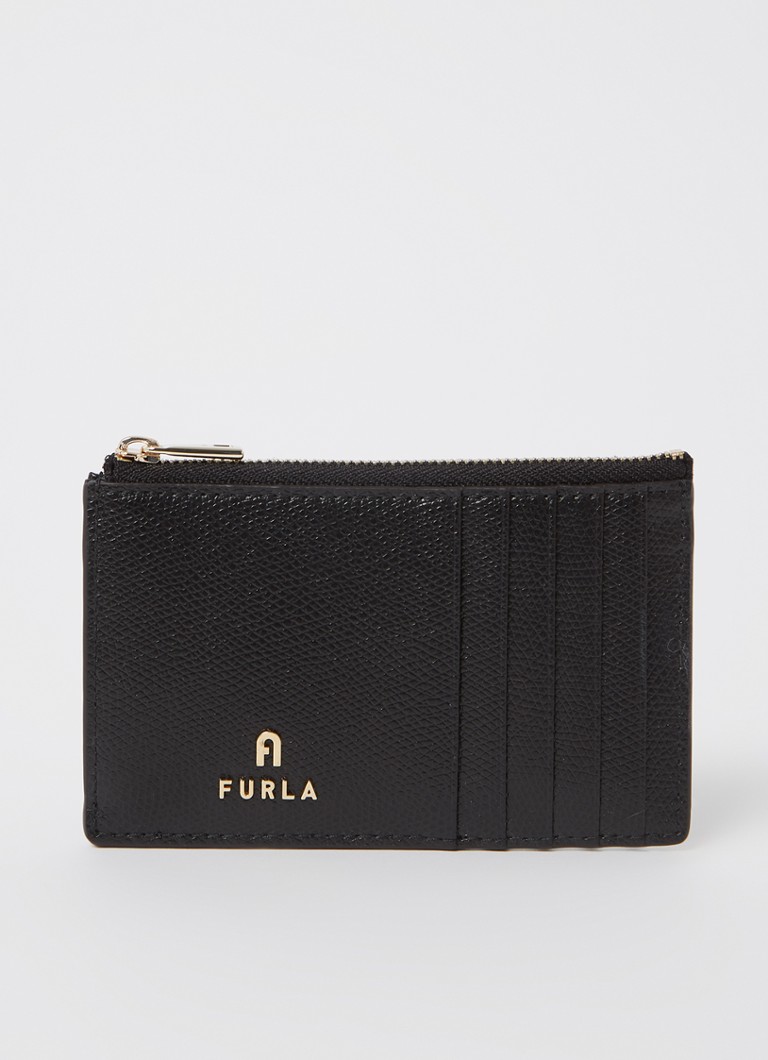 FURLA Dames Camelia M pasjeshouder van leer in de kleur Zwart, maat: 1 SIZE