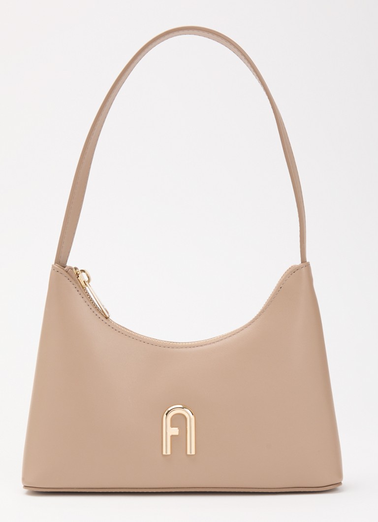 FURLA Dames Diamante Mini schoudertas van leer in de kleur Donkerbeige, maat: 90