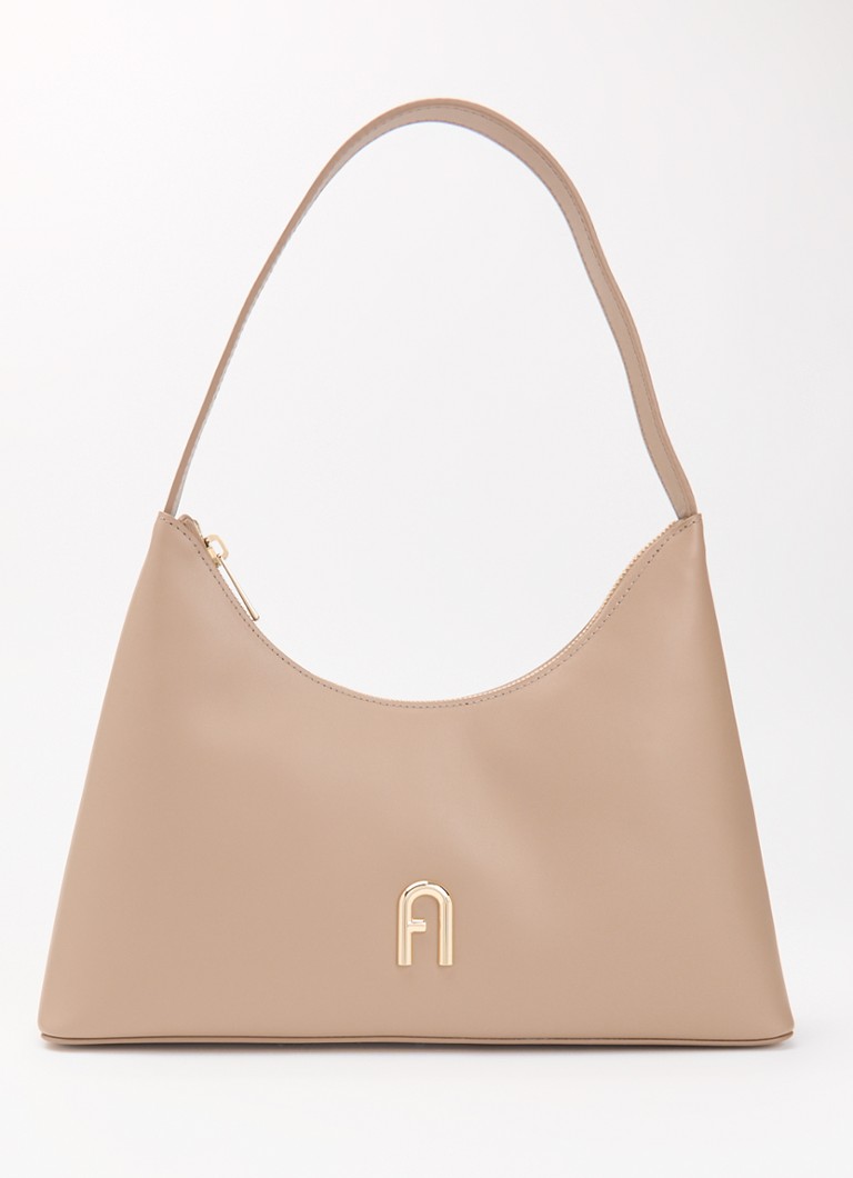 FURLA Dames Diamante S schoudertas van leer in de kleur Lichtbruin, maat: 90
