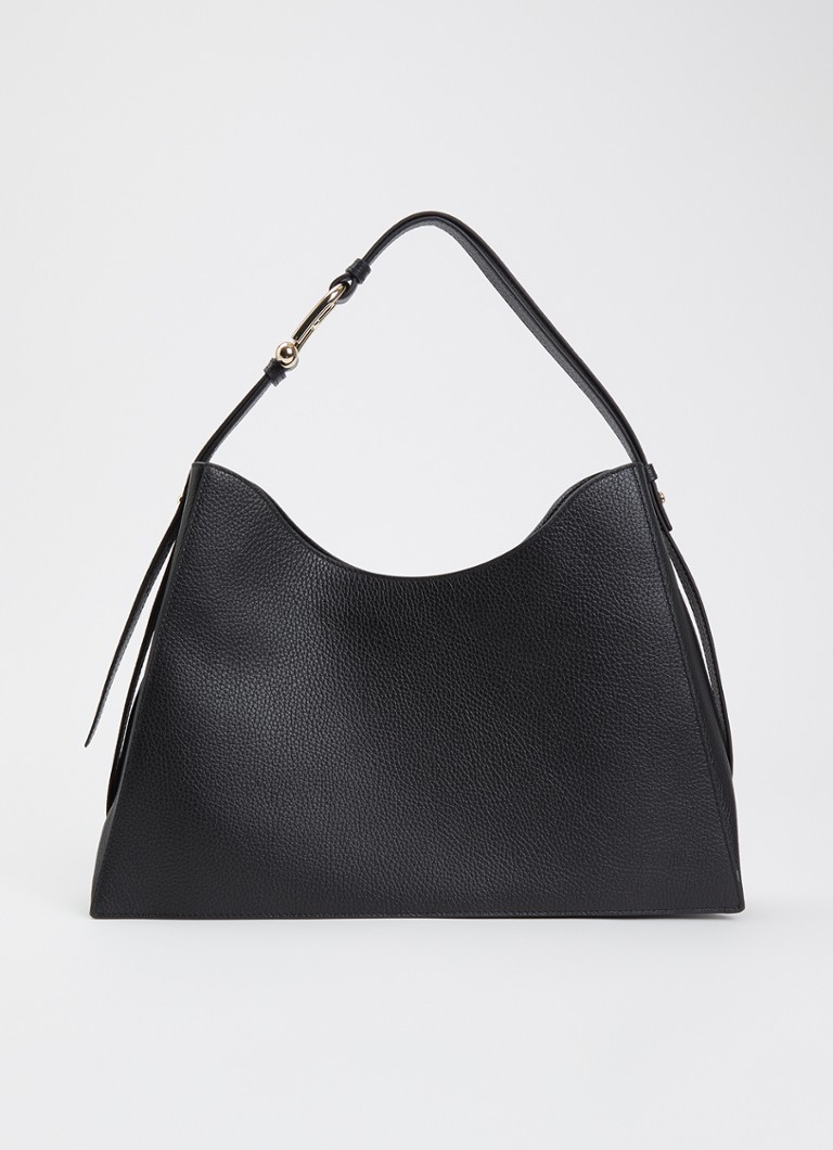 FURLA Dames Nuvola L schoudertas van kalfsleer in de kleur Zwart, maat: 90
