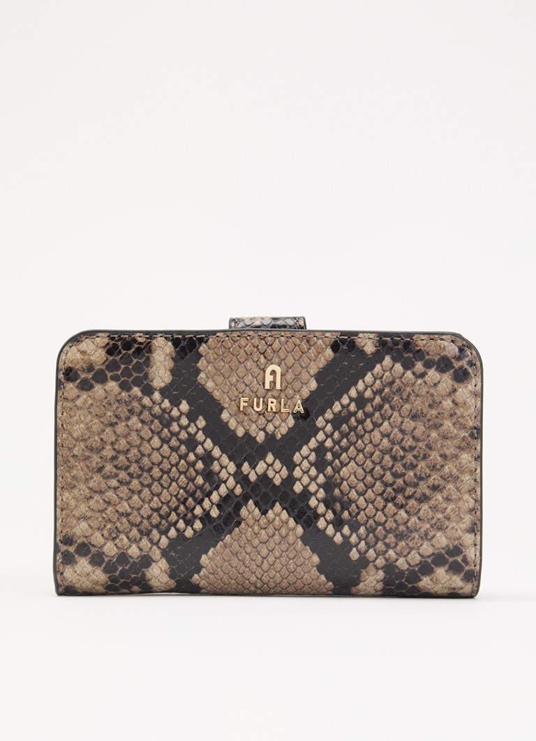 FURLA Dames Camelia portemonnee van leer met slangenprint