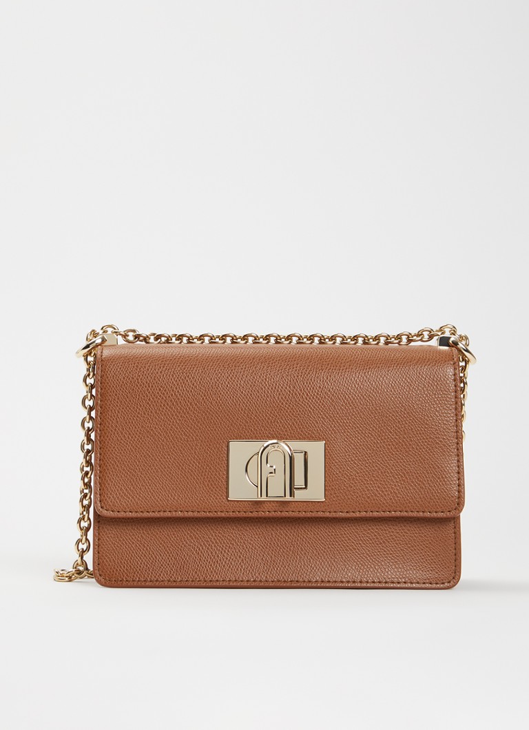 FURLA Dames 1927 mini schoudertas van leer met structuur