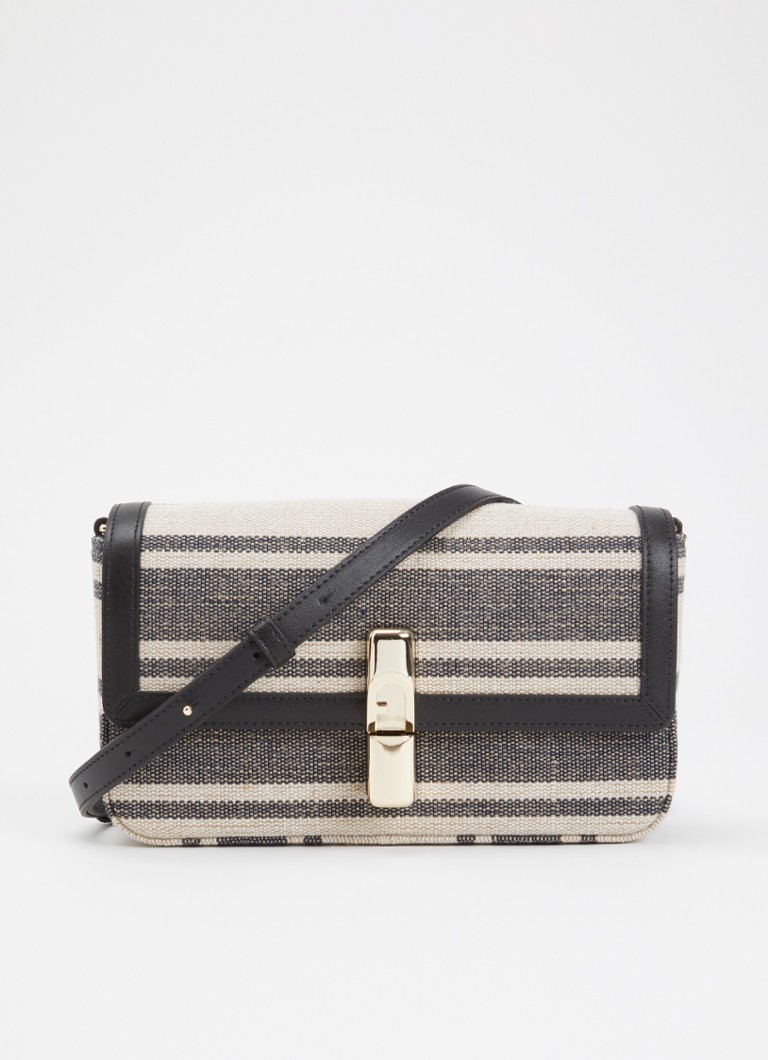 FURLA Dames Iride S crossbodytas met afneembare schouderriem en details van leer in de kleur Donkergrijs, maat: 90