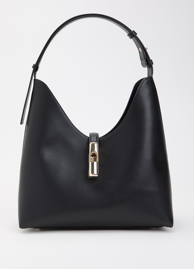 FURLA Dames Goccia M schoudertas van kalfsleer in de kleur Zwart, maat: 1SZ